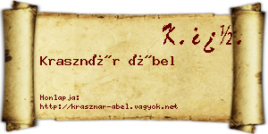 Krasznár Ábel névjegykártya