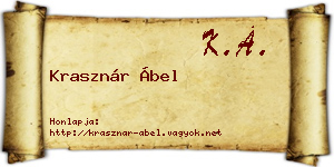 Krasznár Ábel névjegykártya